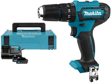 Makita hp333dsaj | 12v max | slagbore-/skruemaskine | 2,0 ah batteri (2 stk) | oplader | i mbox - hp333dsaj