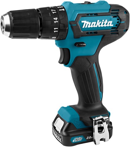 Makita hp333dsaj | 12v max | slagbore-/skruemaskine | 2,0 ah batteri (2 stk) | oplader | i mbox - hp333dsaj