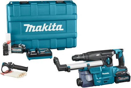 Makita HR009GM202 batteri kombihammer | 40v maks. | sds-plus | 2 x 4,0 ah batteri + hurtigoplader | i plastkasse - hr009gm202