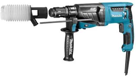 Makita hr2631ftj kombihammer udskifteligt borehoved med støvudsugningssæt | sds-plus - hr2631ftj