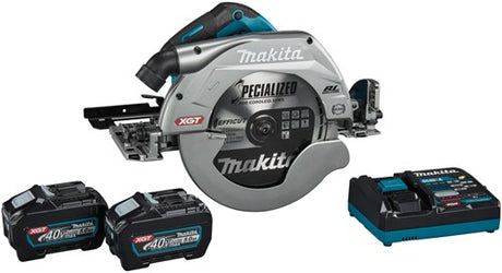 Makita hs011gt201 | 40v maks. | rundsav | 270 mm | 5,0 ah (2 stk), hurtiglader i æske - hs011gt201