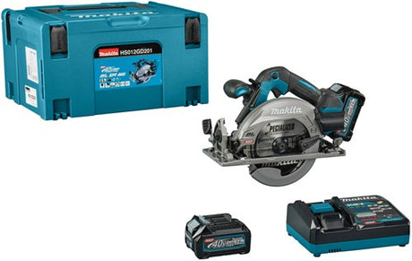 Makita hs012gd201 | 40v maks. | batteri rundsav | 165 mm | 2 x 2,5 ah batteri + hurtigoplader | i mbox hs012gd201