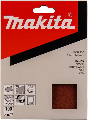 Makita tilbehør slibeark k100 114x140 rød - p-32910