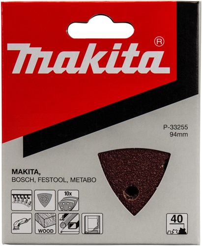 Makita tilbehør slibeark 3-k k40 rød v. - p-33255