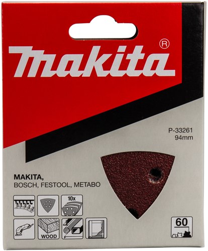 Makita tilbehør slibeark 3-k k60 rød v. - p-33261