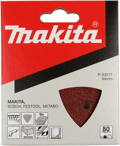 Makita tilbehør slibeark 3-k k80 rød v. - p-33277
