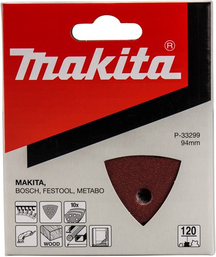 Makita tilbehør slibeark 3-k k120 rød v. - p-33299