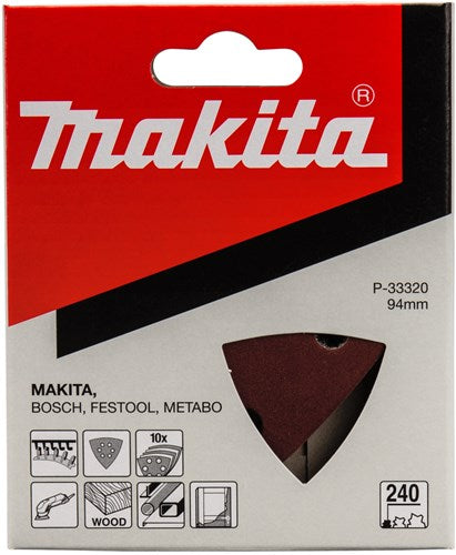 Makita tilbehør slibeark 3-k k240 rød v. - p-33320