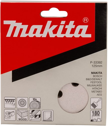Makita tilbehør slibeskive k180 125 hvid v. - p-33392