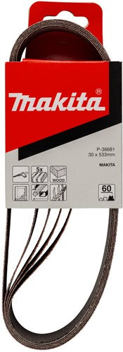 Makita tilbehør slibebånd k60 30x533 rød - p-36681