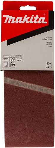 Makita tilbehør slibebånd k100 100x610 rød - p-36918