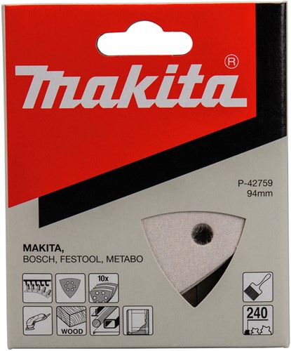 Makita tilbehør slibeark 3-k k240 hvid v. - p-42759