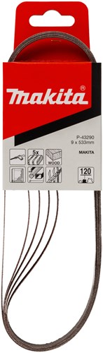 Makita tilbehør slibebånd k120 9x533 rød - p-43290