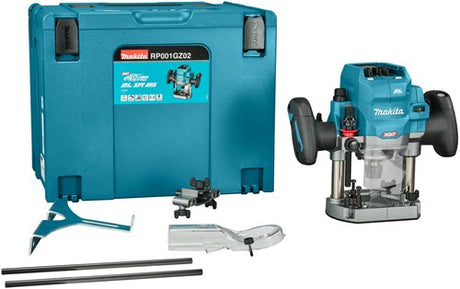 Makita rp001gz02 xgt 40 v max router | med aws sender | uden batterier og oplader | i mbox - rp001gz02