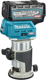 Makita rt001gm205 top- og kantfræser | 40v maks. | 2 x 4,0 ah batteri + hurtigoplader | inkl. forskellige fødder | i mbox rt001gm205