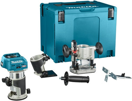 Makita rt001gz10 top- og kantfræser | 40v maks. | uden batterier og oplader | inkl. forskellige fødder | i mbox - rt001gz10