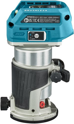 Makita rt001gz14 top- og kantfræser | 40v maks. | uden batterier og oplader | i æske - rt001gz14