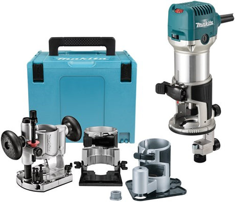 Makita rt0702cx3j | 230 v kantfræser | med forskellige fødder | i mbox - rt0702cx3j