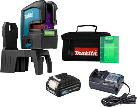 Makita sk106gdw krydslinje lasergrøn | 12v | inkl. 2.0ah batteri og oplader - sk106gdw