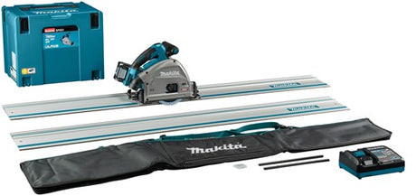 Makita sp001gm103 | 40 v max dyksaven | 165 mm | 4,0 ah batteri | hurtig oplader | i mbox | med aws sender | føringsskinne (2 stk) | 1500 mm | koblingslistesæt og taske sp001gm103
