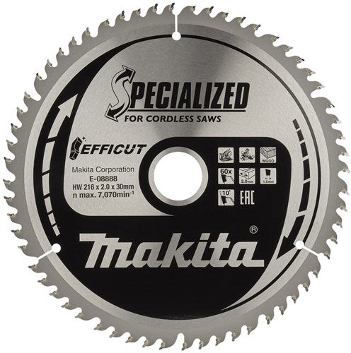 Makita tilbehør makita savet træ 216x1,5x30 t60 - e-08888
