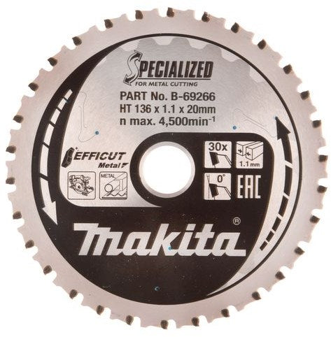 Makita tilbehør makita savklinge efficut | 136x20x1,1 | 45t | 0g