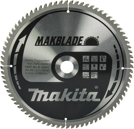 Makita savklinge træ 305x30x2,3 80t 5g - b-32851
