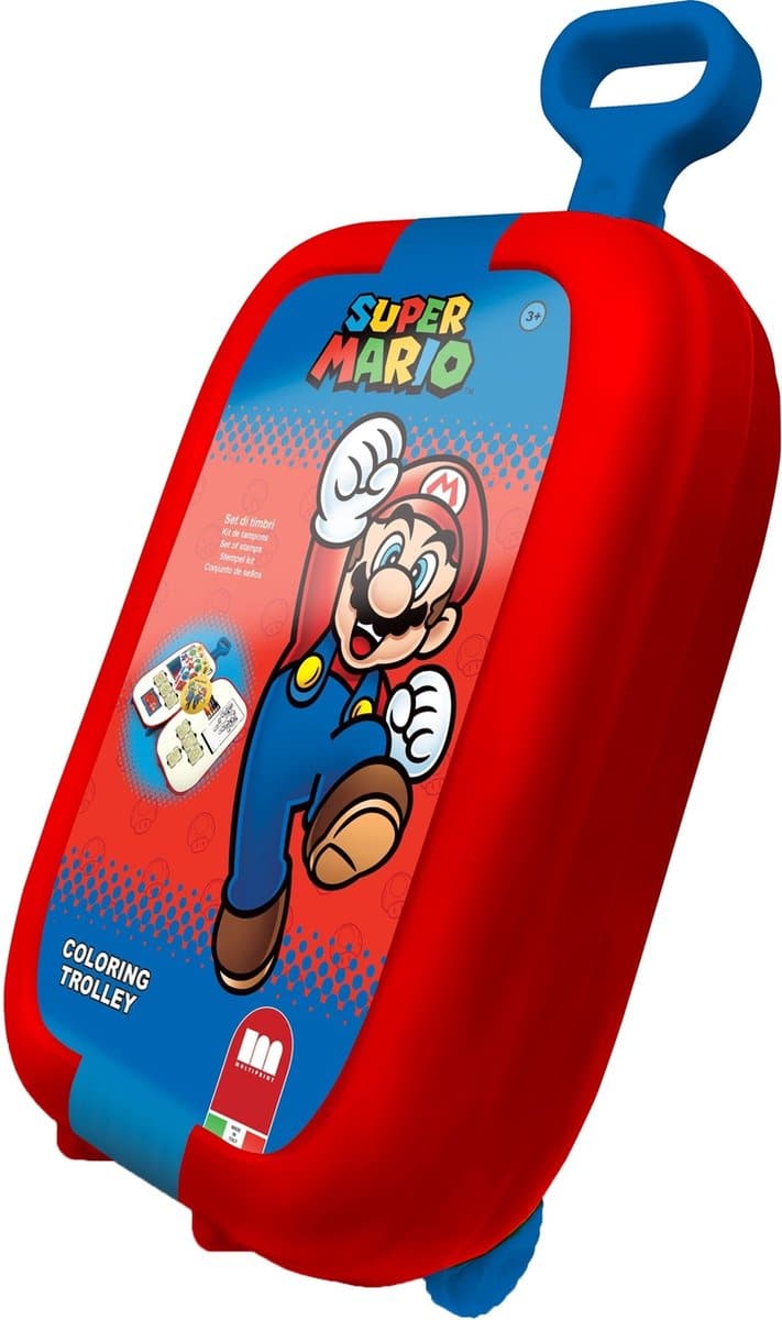 Mærkeenhed multiprint - tegnesæt trolley super mario: 63 dele