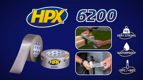 Hpx producten duct tape reparatietape grijs 48mm x 5m blister
