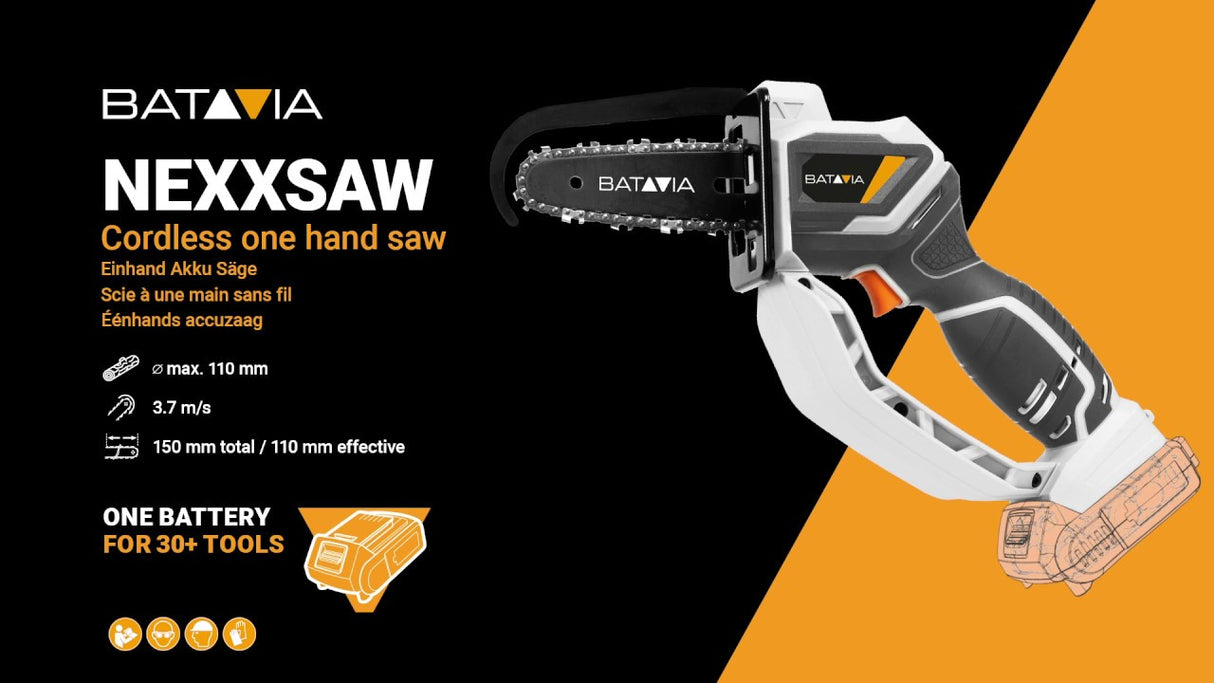 Batavia produkter nexxsaw motorsav maxxpack 18v plus2ah batteri plus oplader
