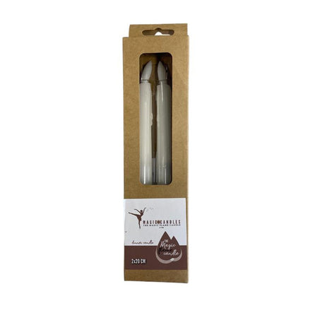 Magiske flammelys led middagslys dryp 20 cm hvidt sæt af 2