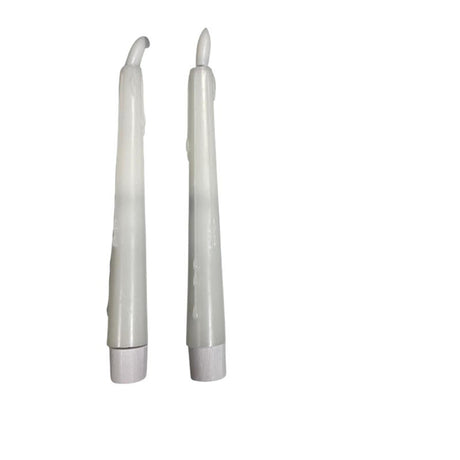 Magiske flammelys led middagslys dryp 20 cm hvidt sæt af 2