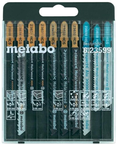 Metabo 10-delt sortiment af stiksavklinger - 623599000