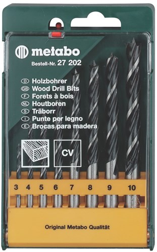 Metabo tilbehør borekassette, 8 træbor - 627202000