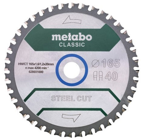 Metabo accessoires cirkelzaagblad | steel cut classic | 165x20mm | z40 fzfa fzfa 4° b - 628651000