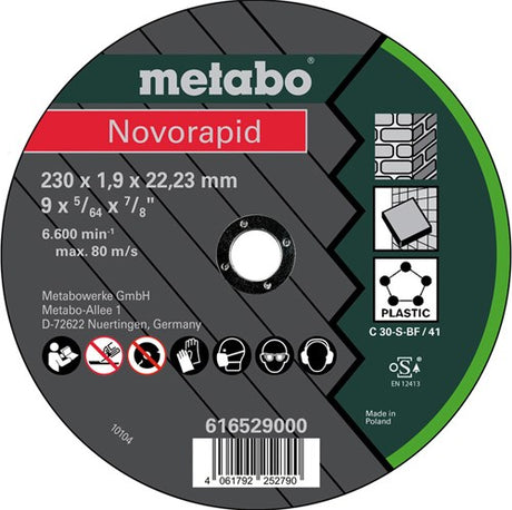 Metabo accessoires doorslijpschijf ø 230x1,2x22,23 inox, tf41 flexiarapid super - 616529000