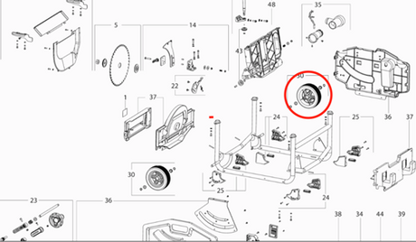 Metabo tilbehør reservedel | hjul til ts254 - 316052580