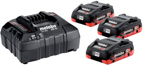 Metabo basissæt 3 x LiHD 18v 4.0 ah batterier | oplader asc 55 12-36 v - 685132000
