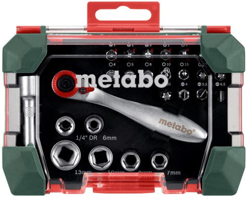Metabo tilbehør metabo bit-box promotion | 26 dele - med topnøgler - 626701000
