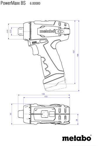 Metabo bs basic akku bore-/skruetrækker | 12v | 2x2 ah li-power | oplader lc 12 | i plastkasse - 600984500