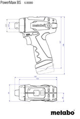 Metabo bs basic akku bore-/skruetrækker | 12v | 2x2 ah li-power | oplader lc 12 | i plastkasse - 600984500