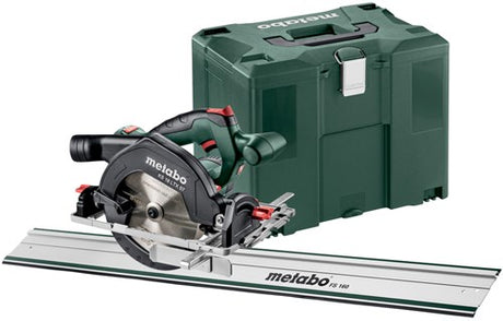Metabo ks 18 ltx 57 sæt 18v li-ion batteri rundsavsæt i metaloc med styreskinne fs 160 - 57mm | 691065000 - 691065000
