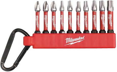 Milwaukee accessoires milwaukee carabiner 10-delig shockwave bits 50mm - 4932480941 bitset