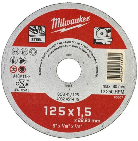 Milwaukee tilbehør metalskæreskive scs 41 125 (1,5) - 25 stykker - 4932451479
