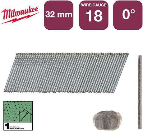 Milwaukee accessoires nagels brad 18g 32mm rc g sc1 | 5.000 stuks - 4932492553