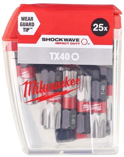 Milwaukee tilbehør shockwave gen ii tx40 25mm 25 stykker - 4932430889