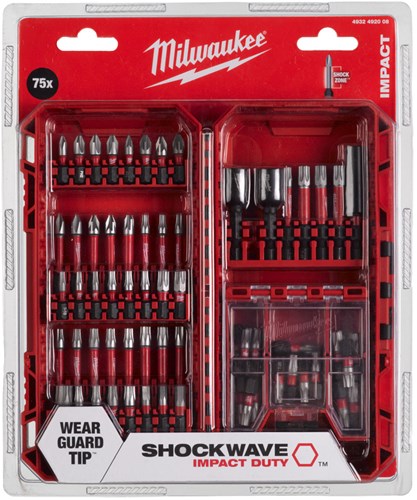 Milwaukee accessoires shockwave impact duty schroefbit set 75-delig - 4932492008