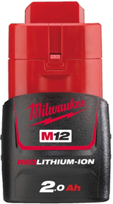 Milwaukee m12 b2 batteri (12 v 2.0ah redlithium-ion) - 4932430064