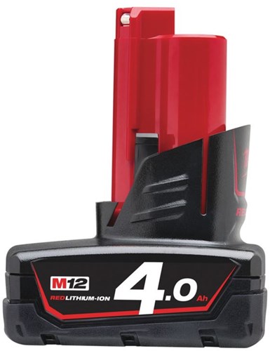 Milwaukee m12 b4 batteri (12 v 4.0ah redlithium-ion) - 4932430065