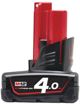 Milwaukee m12 b4 batteri (12 v 4.0ah redlithium-ion) - 4932430065